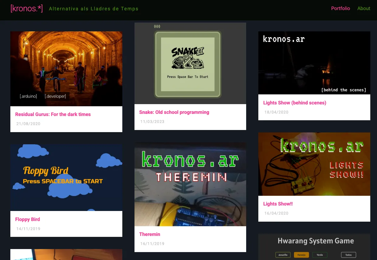 Selecció de projectes personals publicats a Kronos